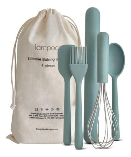 Tampoco - Juego De Utensilios De Silicona Duraderos De 5 Pie
