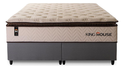 Cama Box C/ Molas Ensacadas Quartzo Marrom King 193x203x71