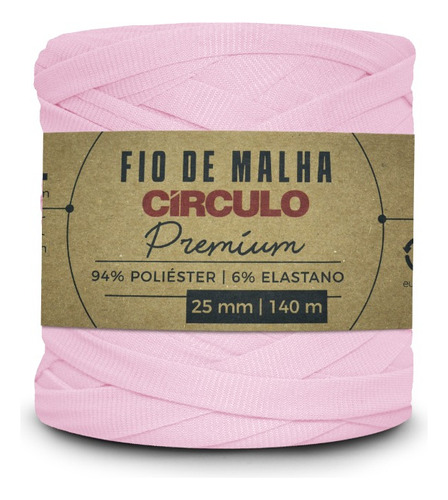 Fio Malha Premium 25mm Circulo 140m Tricô Crochê Tapeçaria Cor Rosa Candy - 3526