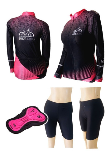 Ciclismo Uniforme Dama Jersey + Lycra Pantaloneta Badana Gel