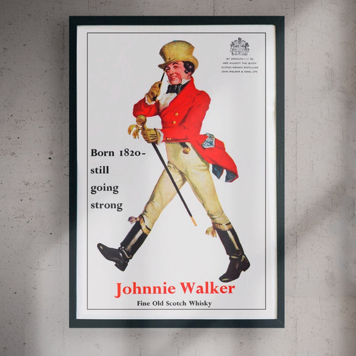 Cuadro 60x40 Bebidas - Johnny Walker - Poster Vintage