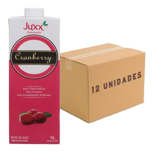 Kit 12x Suco De Cranberry Juxx 1 Litro