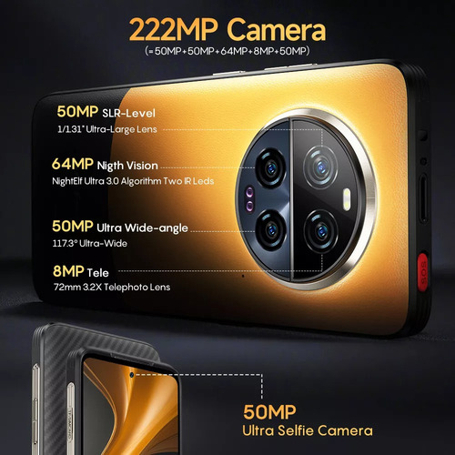 Ulefone Ulefone Armor 23 Ultra 5g Smartphone Mensaje Vía Satélite 120w Cámara Nocturna De 64mp 24+512gb