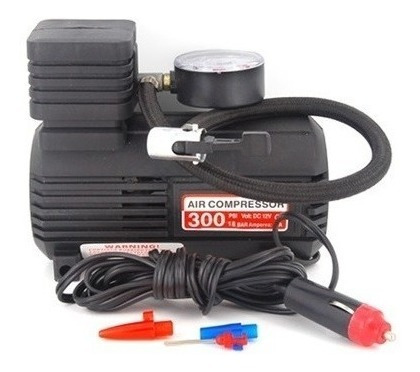 Imagen 2 de 8 de Mini Compresor 12v 300psi Inflador Con Medidor De Presion