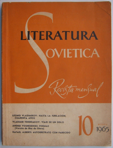 Literatura Sovietica Revista Nº 10 Año 1965