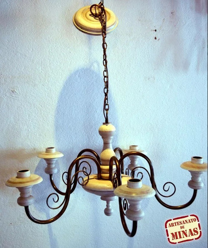 Imagem 5 de 5 de Lustre Torneado 5 Lâmpadas (cód.: L-46)