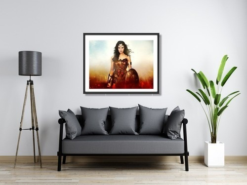 Quadro Mulher-maravilha 50x40 Cm C/ Moldura E Vidro