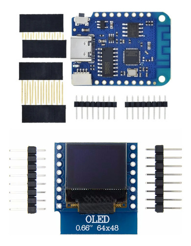 Wemos D1 Mini Esp8266 Nodemcu + Pantalla Oled 0.66 Ssd1306