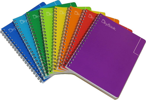Cuaderno Profesional Color Escolar Arillo Doble Paq 8pzs 7mm