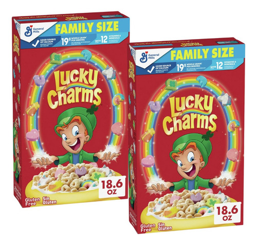 Lucky Charms Marshmallows Cereal Americano Family Size 2pack