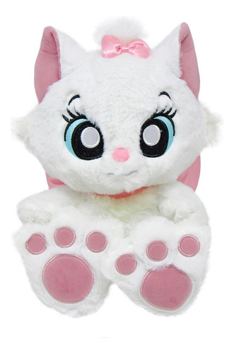 Pelúcia Disney Gata Marie Big Feet 30cm Fun Cor Branco/Rosa