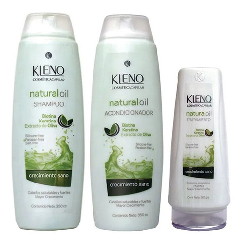 Kit Shampoo + Acondicionador + Mascara Natural Oil Kleno 