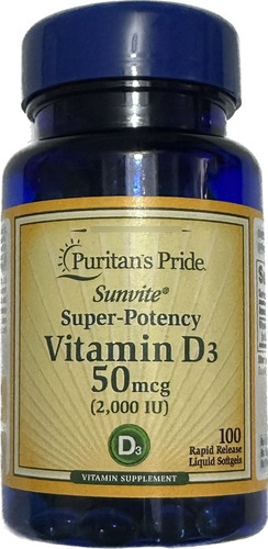 Vitamina D3 2000iu 50 Mg 100 Cp - Unidad a $570