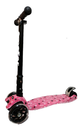 Scooter Niña Ex Unicornio Rosa Luz Led De 3-10 Años O 45 Kg