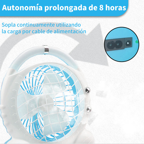 Lampara Ventiladores De Escritorio Recargable Multifunción