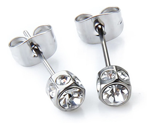 2 Unids Diamante Cristal Zirconia Hombres Mujeres Ear Stud