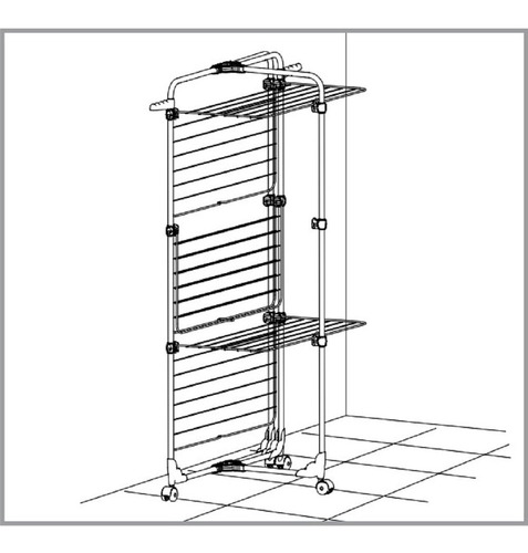 Imagen 6 de 10 de Tender Vertical Plegable Tendedero De Ropa Pie Gimi Italiano