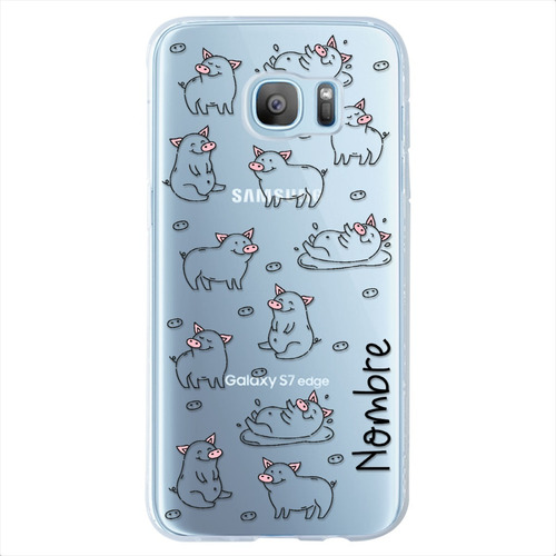 Funda Para Galaxy Cerditos Personalizada Nombre