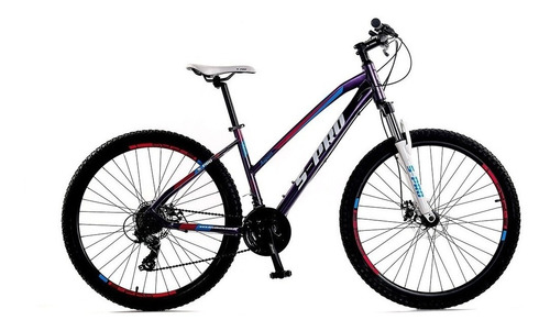 Mountain bike femenina S-Pro Aspen 27.5 21v frenos de disco mecánico cambios Shimano TX35 color negro