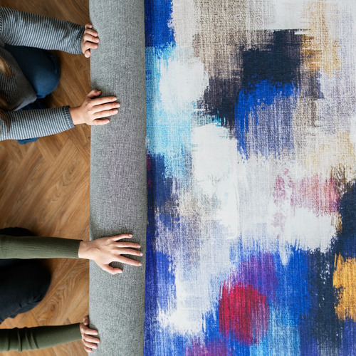 Tapete Sala Estilo Nórdico 200x160 Cm Suavidad Elegancia Ancho 160 Cm Color Azul Claro Diseño De La Tela Lienzo Largo 200 Cm