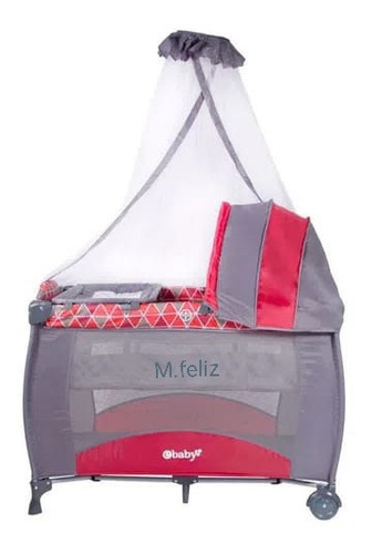 Cuna Corral Mosquitero Tull Infantil Cambiador Ebaby Color Rojo Diseño De La Tela Tela Tipo Jean