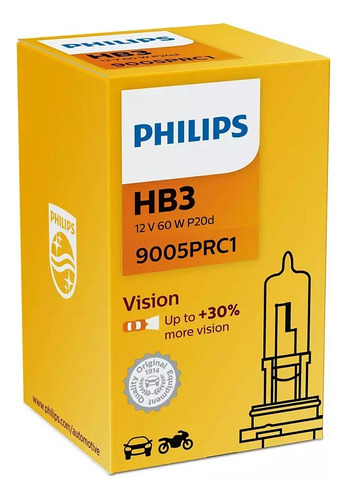Bombillo Philips 9005prc1 Hb3 12v 60w Para Carros Y Motos