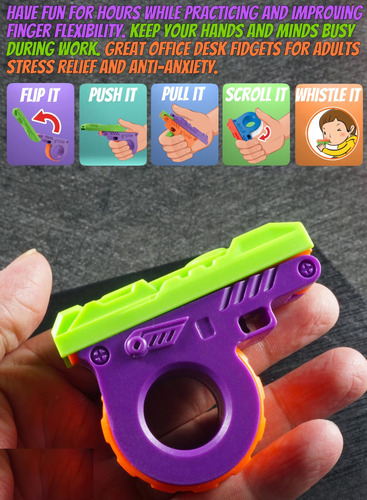 Fidget Gun Toys,8 Piezas De Control Deslizante Con Forma De
