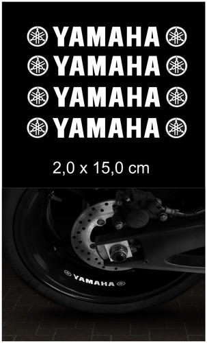 Adesivo Refletivo Interno Centro Roda Moto Yamaha Ca-10081 Cor Branco refletivo