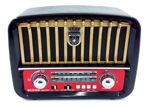 Radio Retro Portátil Bluetooth Recarregável Com Alça 2257