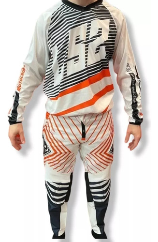 Equipo Conjunto Ls2 Motocross Ktm Orange/white - Fas Motos