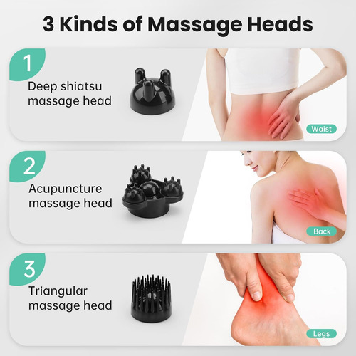 Snailax Masajeador De Espalda Inalámbrico De Mano Con Calor,