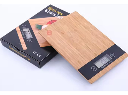 Balanza Digital De Cocina Madera Bambo 5kg Madera 5 Kg