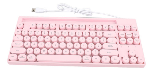 Teclado Con Cable, 87 Teclas Para Juegos, Abs, Punk, Redonda