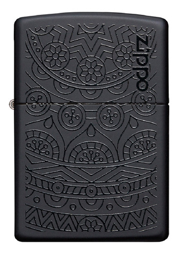 Imagen 2 de 10 de Encendedor Zippo Lighter Tone On Tone Design Negro