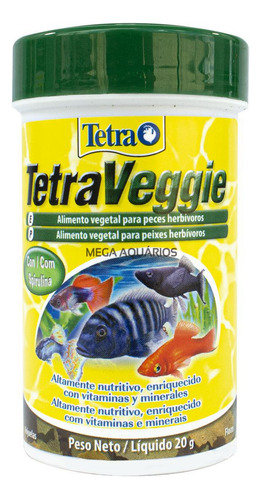 Ração Para Peixes Herbívoros Tetra Veggie Realça Cor 20g