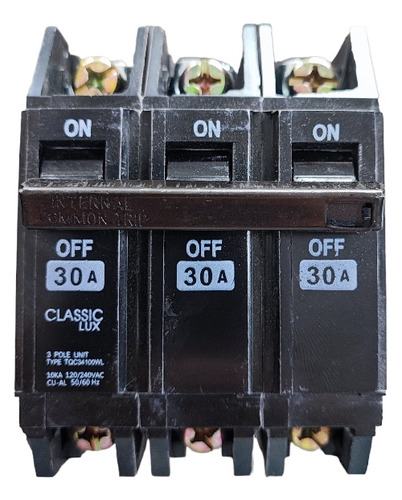 Breaker 3x30amp Hqc Superficial Classic Lux