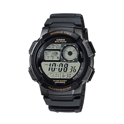 Reloj Casio Ae-1000w Sumergible 100m Alarmas Mundial Luz