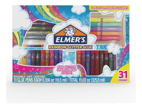 Pegamento Líquido Elmer's Rainbow Glitter Glue