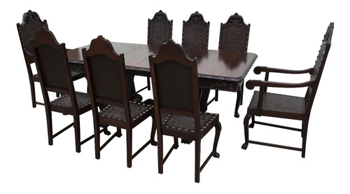 Antiguidade Mesa De Jantar Com 8 Cadeiras Renascença