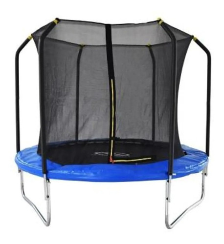 Trampolin Tombling Brincolin Con Red, De 2.43 Mt Grati Color Azul Color De La Lona De Salto Negro Color Del Cobertor De Resortes Azul