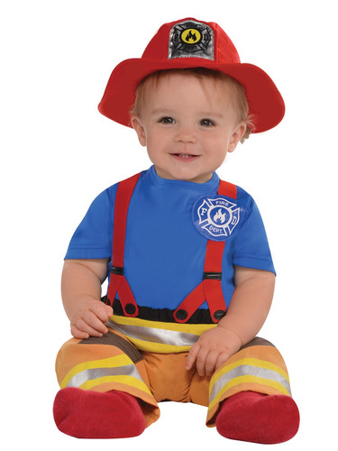 Disfraz Para Niño Bombero Talla 6-12 Meses Halloween 