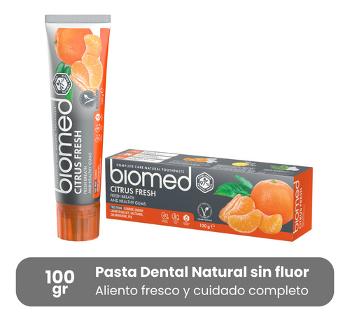 Pasta Dental Natural Biomed Citrus Fresh Sin Fluor 100g