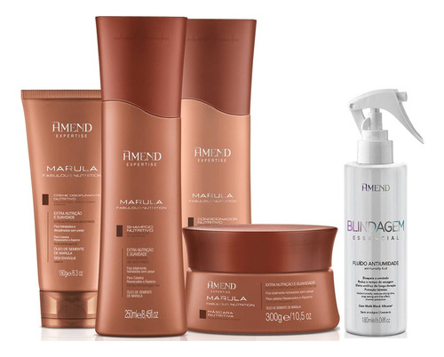 Amend Kit Marula Completo + Fluido Blindagem Essencial 180ml