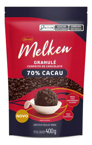 Granulado Melken Granulé 400g Chocolate 70% Cacau Harald