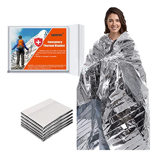 Manta Térmica Mylar De Emergencia De 82 X 64 Pulgadas ...