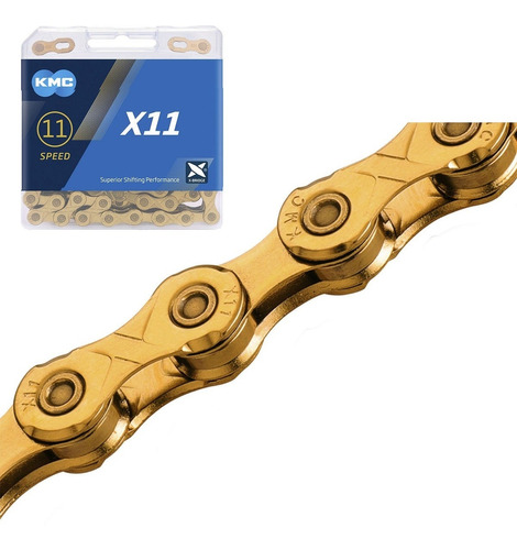 Corrente 11 Velocidades Kmc X11 Ti-n Dourado 118 Elos