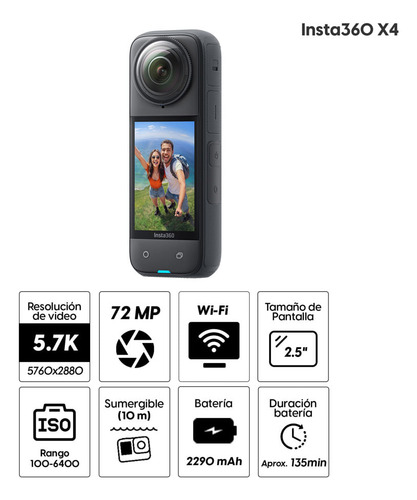 Cámara De Acción Insta360 X4 Graba En 8k