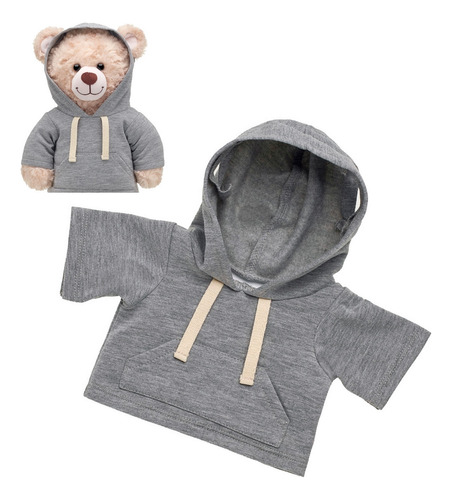 Poleron Gris Con Gorro Build-a-bear