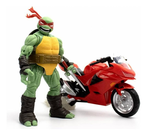 Figura Colección Tmnt Bst Axn + Vehicle Raphael Con