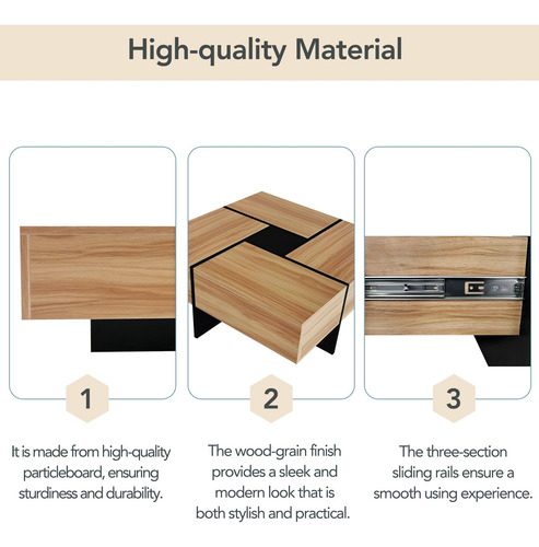 On-trend Mesa De Centro De Diseño Único Con 4 Compartimentos